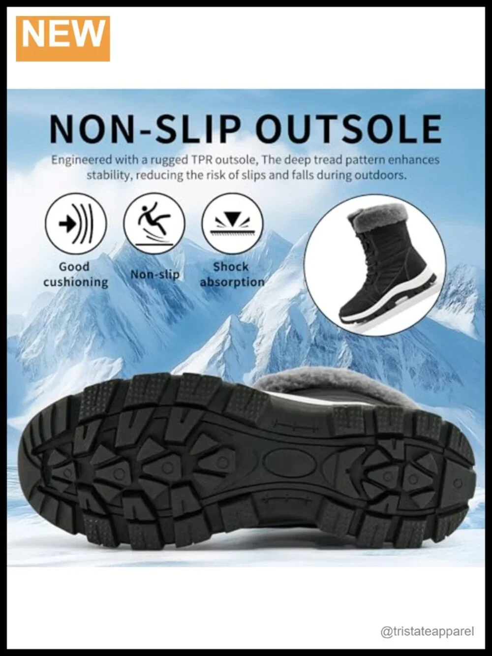Women's Winter Snow Boots Waterproof Fur Lined Mid Calf Lace Up Non Slip